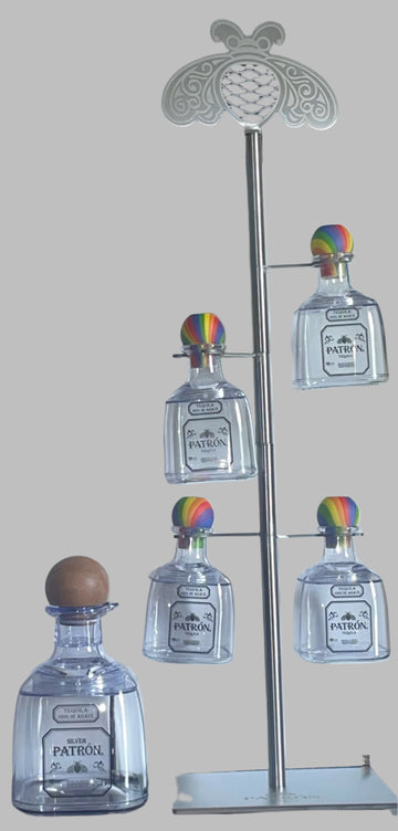 Colorful top Patron cups Reusable Acrylic Cups, 1000ml Patron Pouring Pitcher with stand